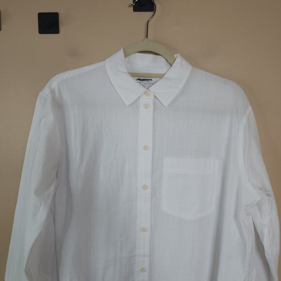 Madewell Oversized Ex-Boyfriend Tunic Shirt in White Size S - Picture 2 of 11